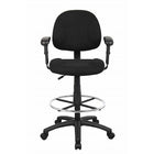Nicer Furniture Fabric Drafting Chair - Adjustable Arms-Pneumatic gas lift for smooth and adjustable seat height control