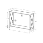 Monarch Specialties 2126 Accent Table - 48"L/Black Marble/Black Hall Console-1 Year Limited Manufacturer Warranty