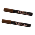 Marvy Uchida Broad-Point Liquid Chalk Markers - Erasable - Dustless - Brown - 2 Pack-Colour: Brown