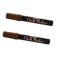 Marvy Uchida Broad-Point Liquid Chalk Markers - Erasable - Dustless - Brown - 2 Pack-Colour: Brown