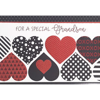 Rosedale Gold Greeting Cards/Envelopes - Happy Valentine's Day Grandson - 5-1/2" x 8"- 6 Pack-Printed on premium uncoated card stock