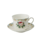 Roy Kirkham Breakfast Cup/Saucer, Vintage Roses, Set of 2-Vintage Rose Set of Two "Anne" Breakfast Cups & Saucers in Fine Bone China. Perfect for a generous hot drink any time of day. Featuring a vintage pastel blue and gold border with rose design. Capacity 450 ml. Made in England by Roy Kirkham.