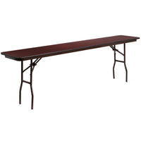Flash Furniture 18" x 96" Rectangular High Pressure Mahogany Laminate Folding Training Table-Ready To Use Commercial Table