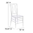 Flash Furniture Flash Elegance Crystal Ice Stacking Chair with Designer Back-Floor Protector Clear Glides
