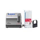 Pyramid Time Systems 3000 Series Unlimited Employee Document Stamp Manual Punch Time Clock - Light Grey-Input compatibility: Month, date, time with 14 message options for document stamp, Imprint medium: Black ribbon Ink