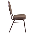 Flash Furniture HERCULES Series Teardrop Back Stacking Banquet Chair in Brown Patterned Fabric - Copper Vein Frame-Stacks up to 15 Chairs High