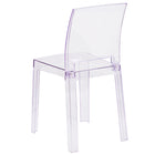 Flash Furniture Ghost Chair with Square Back in Transparent Crystal-Protective Floor Glides