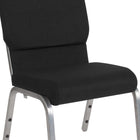 Flash Furniture HERCULES Series 18.5"W Stacking Church Chair in Black Fabric - Silver Vein Frame-Waterfall Seat promotes healthy blood flow