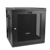 StarTech 12U Wall-Mount Server Rack Cabinet, Up to 17" Deep, Hinged Enclosure (RK12WALHM)-Save space by wall-mounting your servers or networking equipment