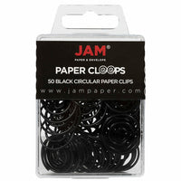JAM Paper Colored Circular Paper Clips - Black - 2 Packs of 50-Color: Black