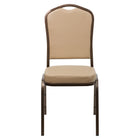 Flash Furniture HERCULES Series Crown Back Stacking Banquet Chairs with Tan Vinyl & Copper Vein Frame - 4 Pack-500 lb. Weight Capacity