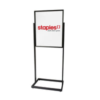 Futech BR-28F Floor Sign Holder, 60" x 24" x 15", Matte Black-Frame size: 22”W x 28”H