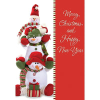 Merry Christmas & Happy New Year, Snowman, 18 Pack-Printed on premium coated card stock