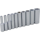 Gray Tools 10 Piece 1/4" Drive, 6 Point SAE Deep, Chrome Socket Set, 3/16"-9/16"-Contains Sizes: 3/16”, 7/32”, 1/4”, 9/32”, 5/16”, 11/32”, 3/8”, 7/16”, 1/2”, 9/16”