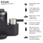 Keurig K-Cafe Single Serve Coffee, Latte and Cappuccino Maker, Dark Charcoal-Coffee Shot For Specialty Drinks: Press the SHOT button to brew a concentrated shot of coffee from your favourite K-Cup pod to make delicious hot or iced lattes and cappuccinos.
