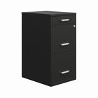 Hirsh 3-Drawer Metal Organizer File Cabinet with Pencil Drawer - Black-Ships fully assembled