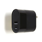 NXT Technologies Universal 2-Port USB-C and USB-A Phone Charger - Black-LED illuminated ports help you connect your device in the dark. Turn off the illumination when desired with the toggle switch