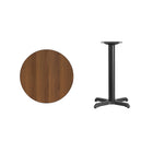 Flash Furniture 24" Round Walnut Laminate Table Top with 22" x 22" Table Height Base-Walnut Laminate Top