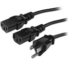 StarTech Computer Power Cord, NEMA 5-15P to 2x C13, 10 ft (PXT101Y10)-Connect to two monitors securely, without placing strain on the cable