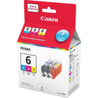 Canon BCI-6 Colour Ink Tanks, Value Pack (4706A016)-Includes one each of BCI-6 Cyan, Magenta and Yellow