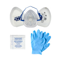 Wasip CPR Compact Mask with O2 Inlet - Case - Gloves & Wipes-The lightweight, reusable, facemask is constructed from medical grade thermoplastics