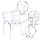 Flash Furniture Nesting Series Stacking Side Chair - Transparent-Contoured Design