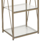 Flash Furniture Mar Vista Collection Glass Storage Shelf with Matte Gold Frame-8mm Thick Glass