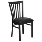 Flash Furniture HERCULES Series Black School House Back Metal Restaurant Chair - Black Vinyl Seat-500 lb. Weight Capacity