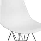Flash Furniture Elon Series Plastic Chair with Chrome Base - White-Waterfall Seat Reduces Leg Strain