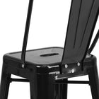 Flash Furniture Commercial Grade 24" High Black Metal Indoor-Outdoor Counter Height Stool with Back-Footrest with Floor Protector Plastic Glides