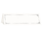St. James Embassy Tent Cards - 2-3/4 x 8-1/2" - Laser/Inkjet Printable - White - Silver Foil - 50 Pack-Engraved border designs applied with elegant foil appear on both sides of the folded tent cards.