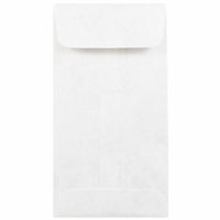 JAM Paper #7 Coin Tyvek Tear-Proof Open End Envelopes - 3.5" x 6.5" - White - 25 Pack -Durable Tyvek Envelopes - White