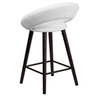 Flash Furniture Kelsey Series 24" High Contemporary Cappuccino Wood Counter Height Stool - White Vinyl-Counter Height