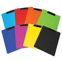 Geo Plastic Clipboards - Letter Size - Assorted Colours - 12 Pack-Clipboard made of strong plastic with retractable hook.