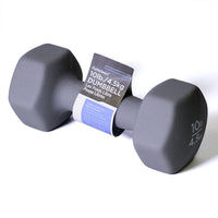 PurAthletics PurPower Shape-Li Neophrene Dumbbell - 10 lbs. - Grey-Premium non-slip dumbbells