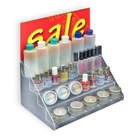 Azar Displays 8" x 12" x 8" 4-Tier Counter Step Display, Clear (326040)-Counter display features four stacked levels that display product with ease