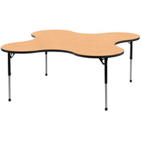 Mitybilt Aktivity Puddle - 60" Diameter - Maple Laminate - Black Edge and Legs - Adjustable 22" - 30"-Aktivity Collaborative Learning Table