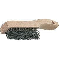 Osborn V-Trim Shoe Handle Scratch Brushes, Stainless Steel, 4 x 16 Wire Rows, 19-3/4" Long - 12 Pack-Brush Length: 5-1/4"