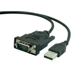 Staples 1' USB to Serial Adapter, Black-Plug-and-play solution for devices with serial plugs
