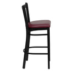 Flash Furniture HERCULES Series Black Vertical Back Metal Restaurant Barstool - Burgundy Vinyl Seat - 2 Pack-Burgundy Vinyl Upholstered Seat