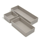 TRU RED 3 Piece Plastic Drawer Organizer - Grey-Dimensions of compartments: 9.5"L x 3.23"W x 1.47"H, 6.26"L x 3.23"W x 1.47"H, 3.23"L x 3.23"W x 1.47"H