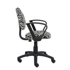 Nicer Furniture Perfect Posture Deluxe Microfiber Task Chair with Loop Arms - Zebra-Thick padded seat with built in back and lumbar support