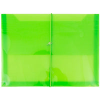 JAM Paper Plastic Envelopes with 2 5/8 Expansion, Elastic Closure, Letter Booklet, 9.75x13, Lime Green, 12 Pack (218E25LIB)-Product Type: Expansion Envelope