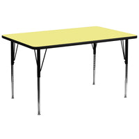 Flash Furniture 30"W x 72"L Rectangular Yellow Thermal Laminate Activity Table - Standard Height Adjustable Legs-Popular Rectangular Activity Table