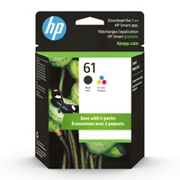 HP 61 Black & Tri-Colour Original Ink Cartridges, 2 Pack (CR259FN)-Colours: Black, Tri-Colour