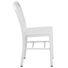 Flash Furniture White Metal Indoor-Outdoor Chair-Vertical Slat Back