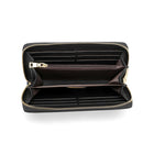 Champs RFID Zip-Around Wallet -  Black-12 credit card slots