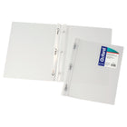 Oxford 3-Prong Fastener Translucent Poly Report Cover - Clear-Metal Fasteners hold 3-hole punched letter size paper