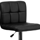 Flash Furniture Contemporary Black Quilted Vinyl Adjustable Height Barstool with Chrome Base-Comfortable Seat with Mid-Back