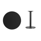 Flash Furniture 30" Round Black Laminate Table Top with 18" Round Table Height Base-Black Laminate Top